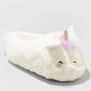 Girls' Delaney Unicorn Slippers - Cat & Jack™ White --- LARGE